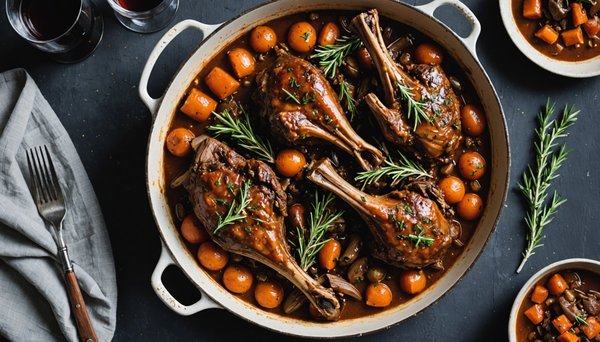 Elevate Your Evening Meal with Exquisite Rosemary and Red Wine Braised Lamb Shank